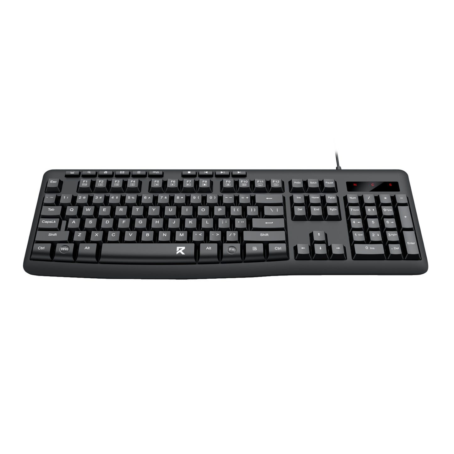 Redragon BK-7366 Full-Size Ergonomic Wired Membrane Office Keyboard Black image 3