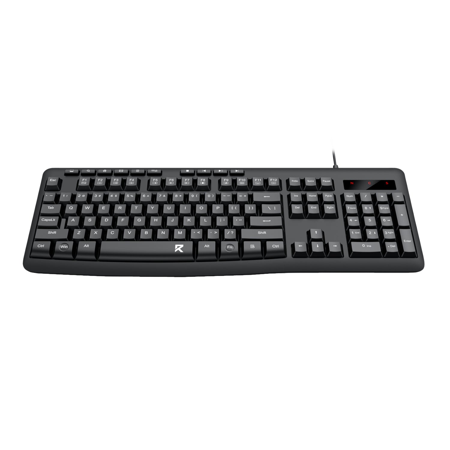 Redragon BK-7366 Full-Size Ergonomic Wired Membrane Office Keyboard Black image 3