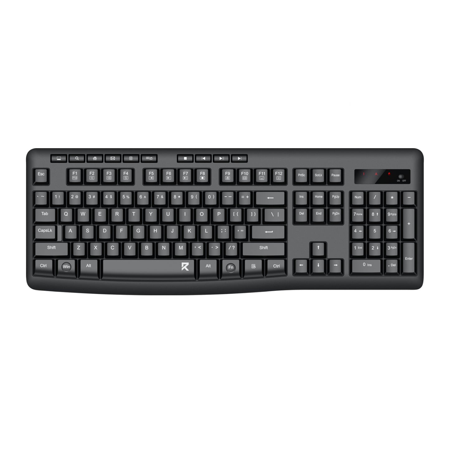 Redragon BK-7367 Full-Size Ergonomic Wireless Membrane Office Keyboard Black