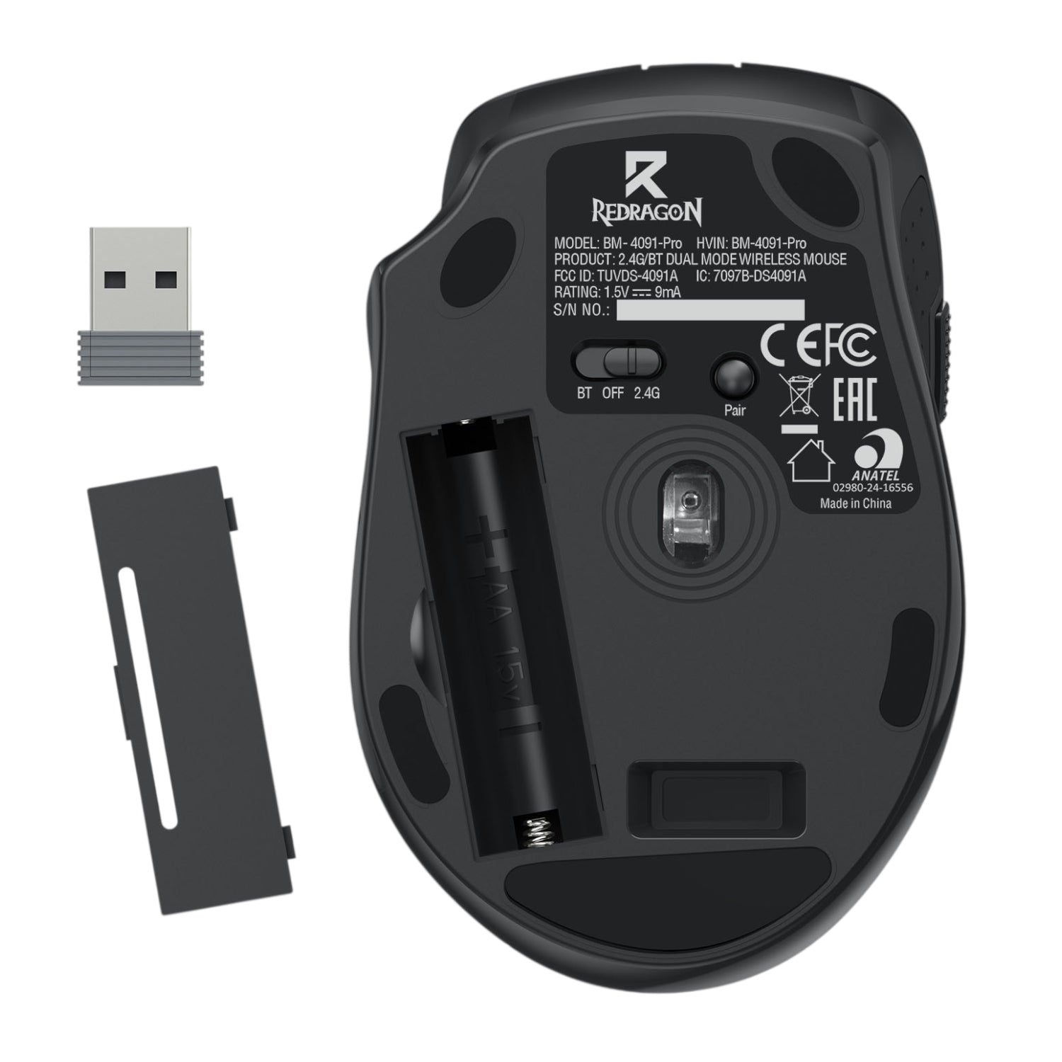 Redragon BM-4091 Pro 4000 DPI Dual Mode Wireless Office Mouse image 6