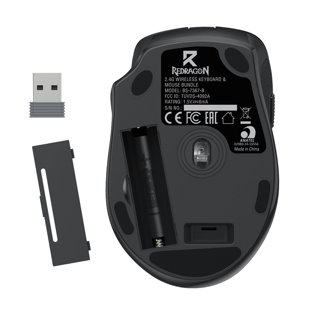 Redragon BS-7367-B Wireless Office Keyboard And Mouse Combo Black image 5