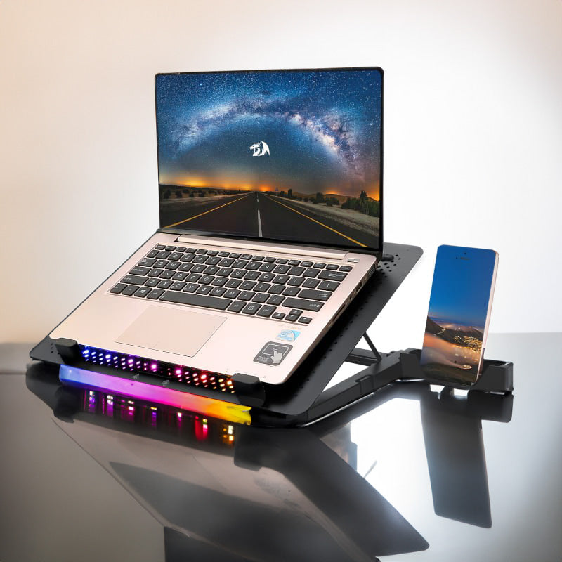 Redragon Dual USB 5 Fan RGB Gaming Notebook Stand image 6