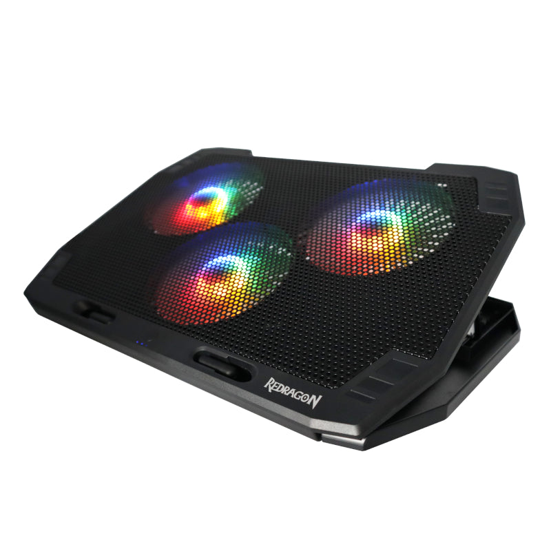 Redragon Dual USB 3 Fan RGB Gaming Notebook Stand image 2