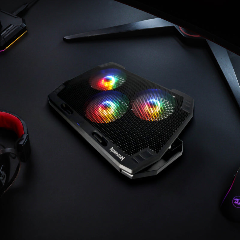 Redragon Dual USB 3 Fan RGB Gaming Notebook Stand image 5