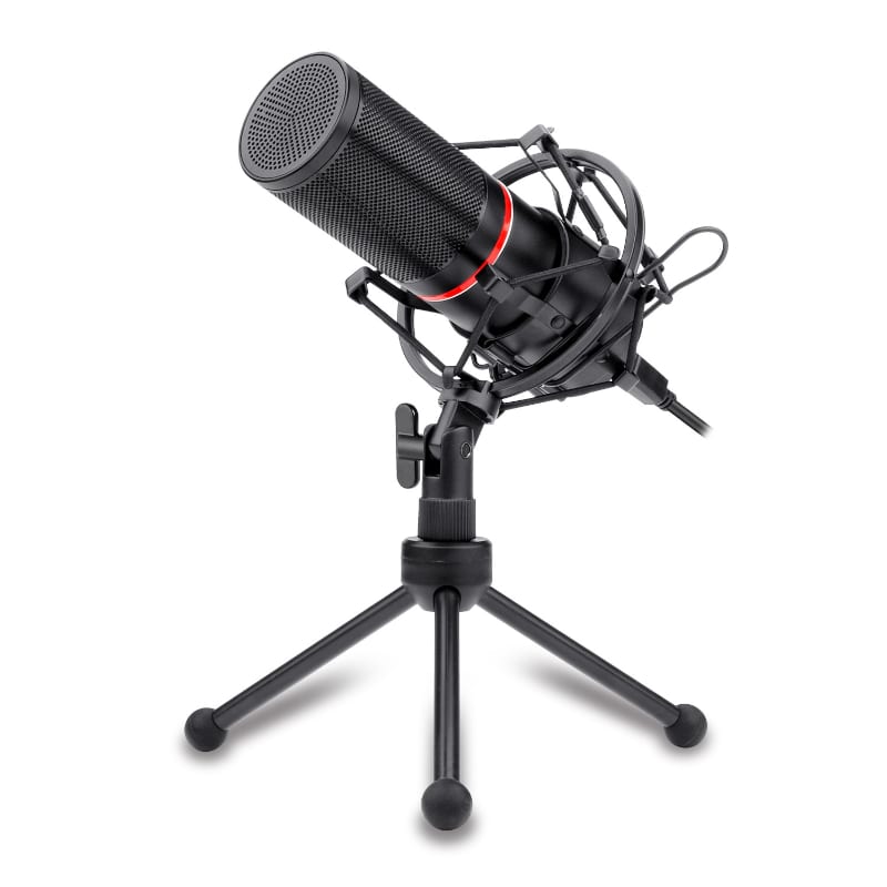 Redragon Blazar Cardioid USB Gaming Mic And Tripod Black