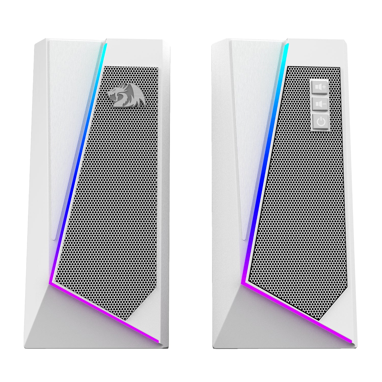 Redragon GS20W Anvil 3W 2.0 RGB Stereo Desktop PC Speakers White image 2