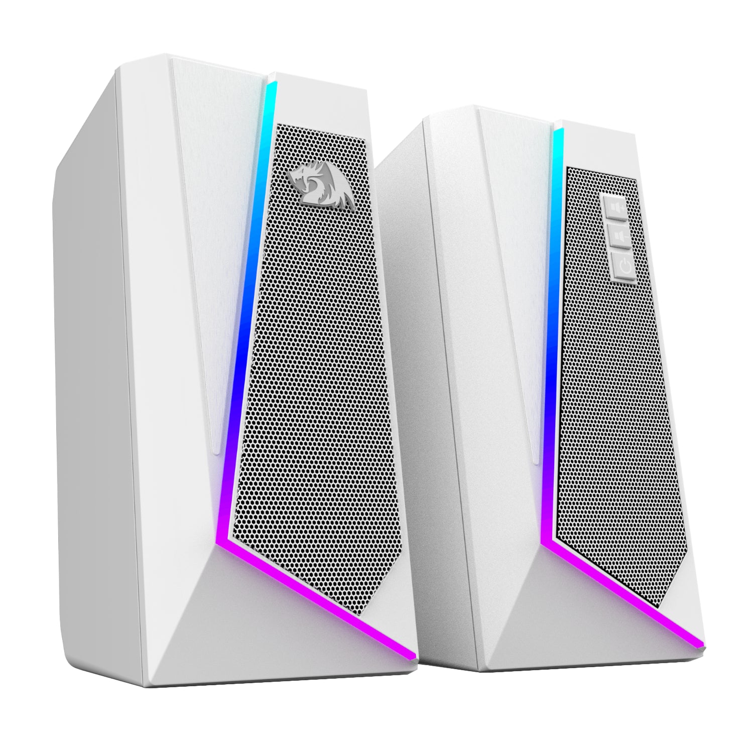 Redragon GS20W Anvil 3W 2.0 RGB Stereo Desktop PC Speakers White image 3
