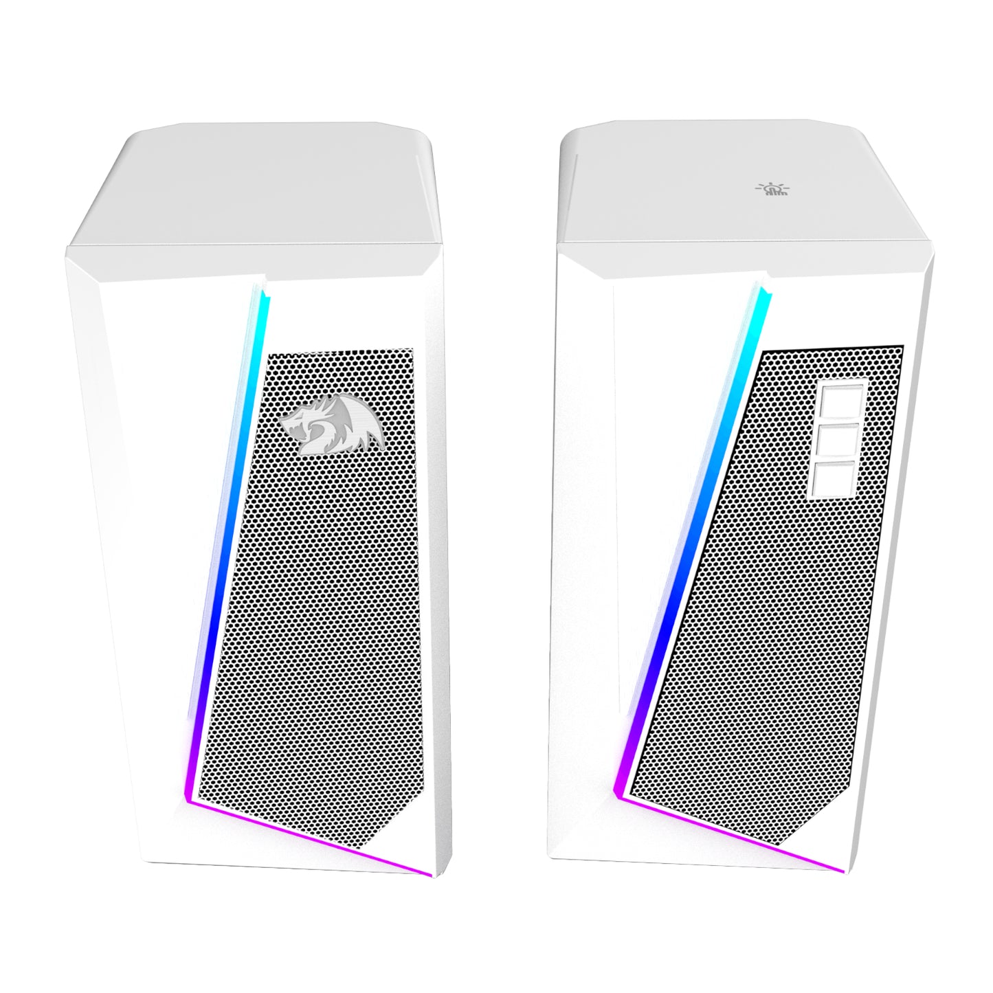 Redragon GS20W Anvil 3W 2.0 RGB Stereo Desktop PC Speakers White image 4