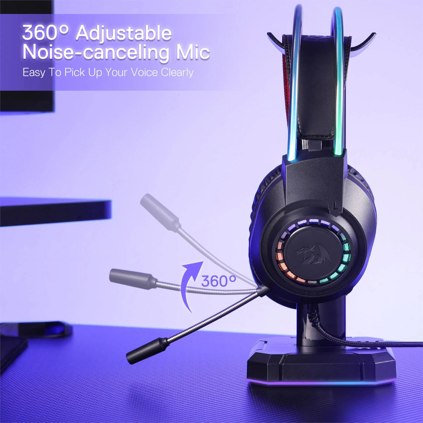 Redragon Scream Over-Ear RGB Gaming Headset Black image 3