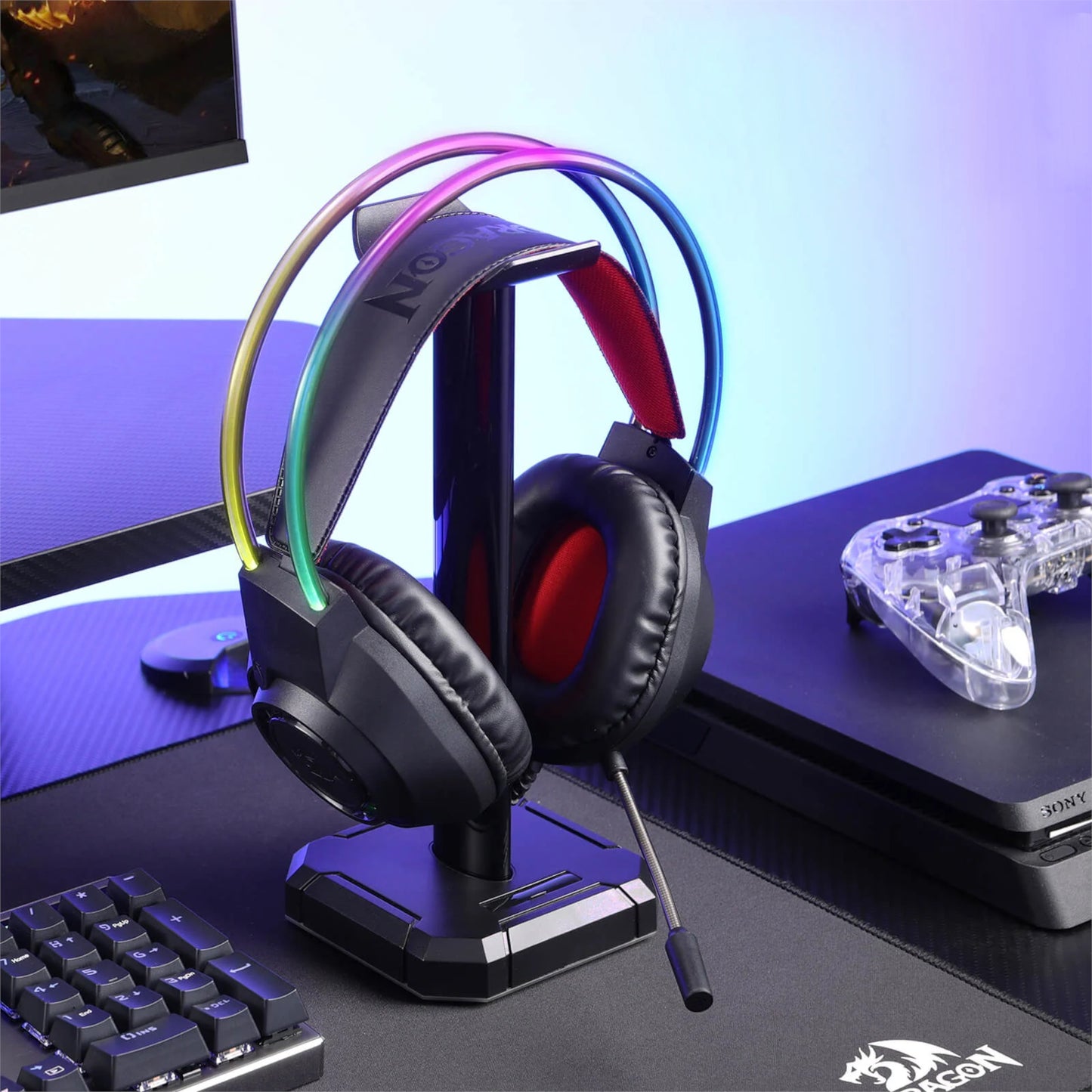 Redragon Scream Over-Ear RGB Gaming Headset Black image 4