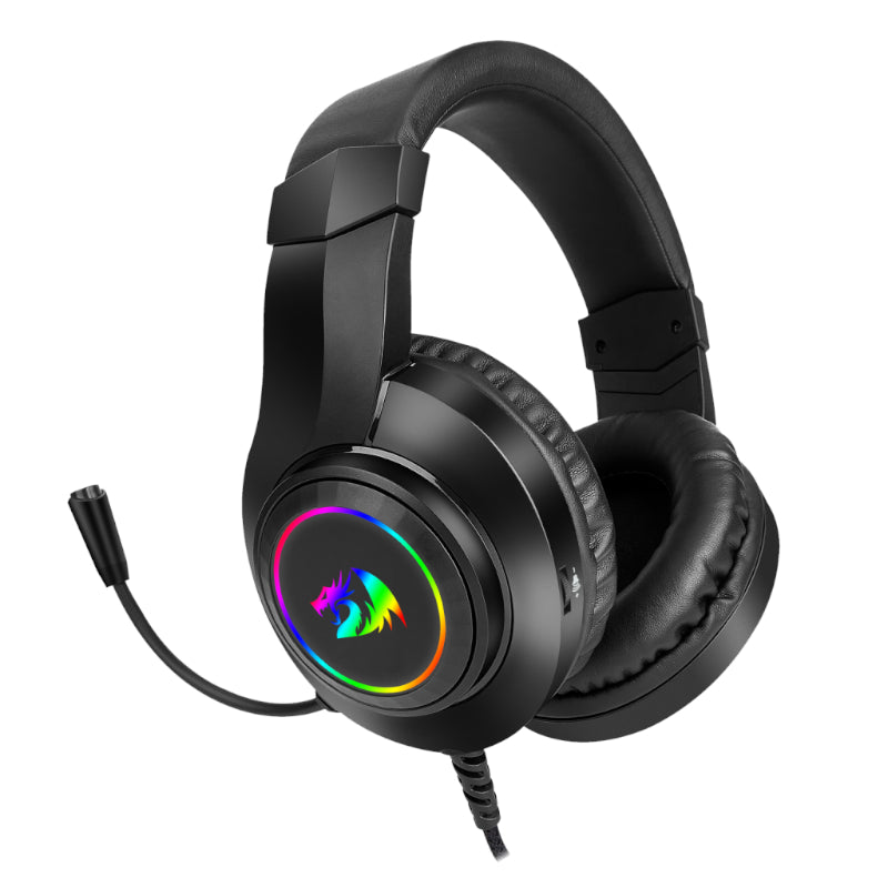 Redragon Over-Ear Hylas Aux (mic And Headset)|usb (power Only) RGB Gaming Headset Black image 2
