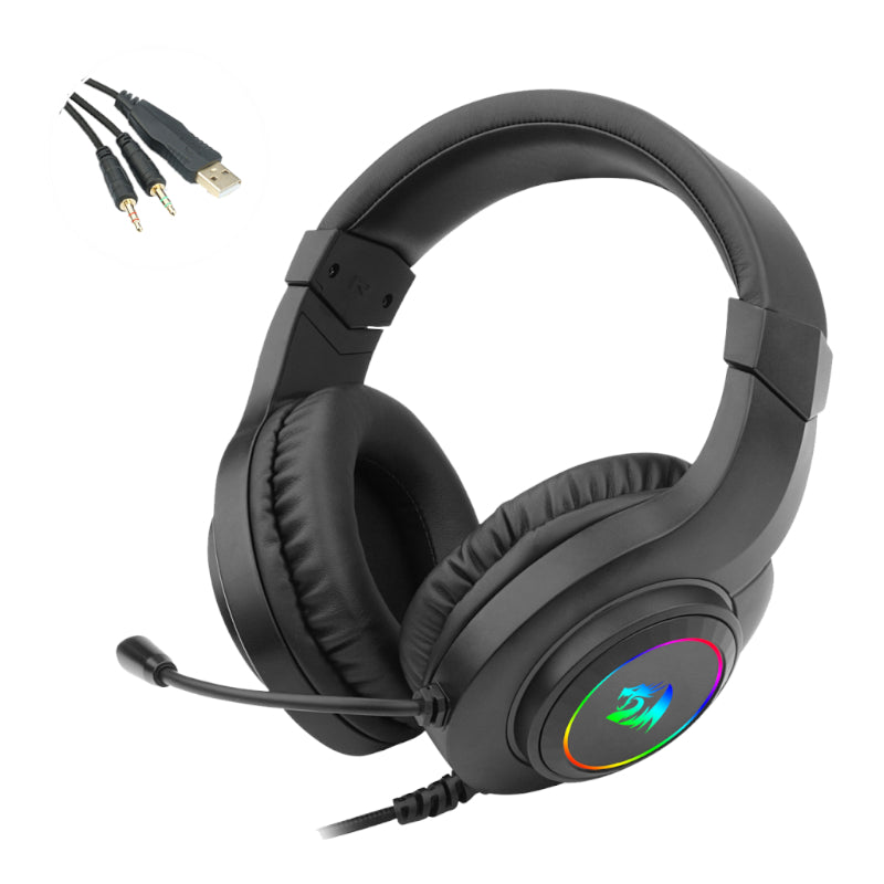 Redragon Over-Ear Hylas Aux (mic And Headset)|usb (power Only) RGB Gaming Headset Black image 6