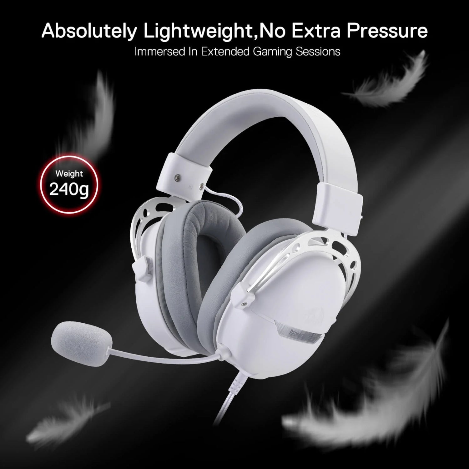 Redragon Over-Ear Aurora Gaming Headset White image 3