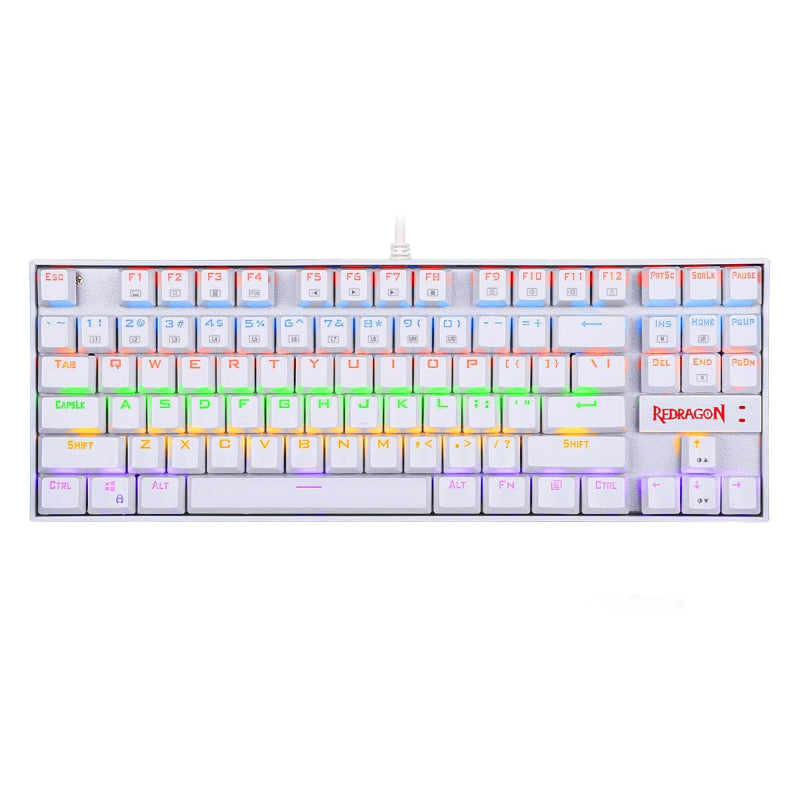 Redragon Kumara Mechanical 87 Key|rgb Backlit Gaming Keyboard White