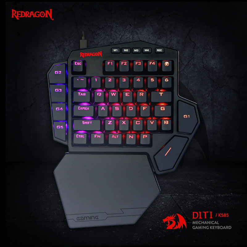 Redragon Diti Elite Pro One-Handed RGB Wireless Mechanical Gaming Keyboard Black image 3