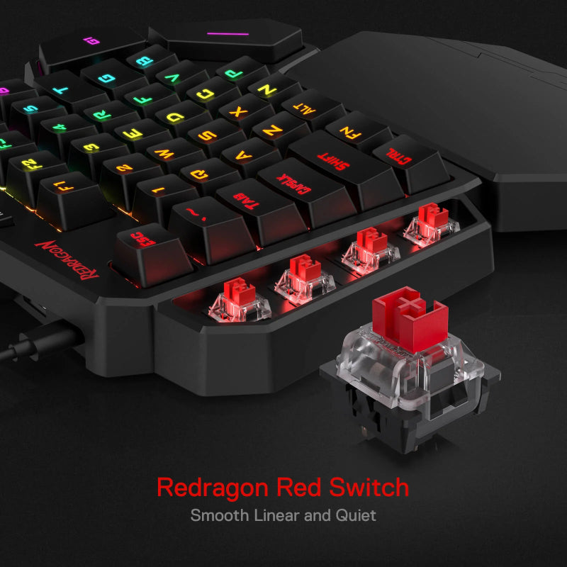 Redragon Diti Elite Pro One-Handed RGB Wireless Mechanical Gaming Keyboard Black image 5