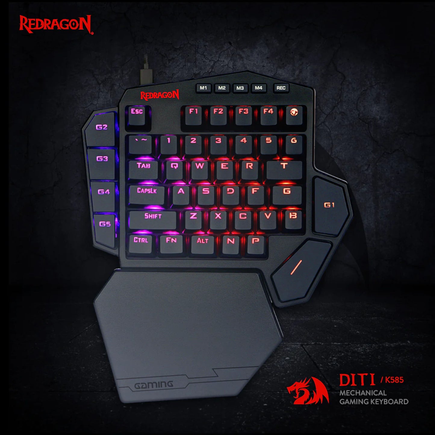 Redragon K585 Diti Elite Pro RGB 40% Wireless Mechanical Gaming Keyboard Blue Switches image 2
