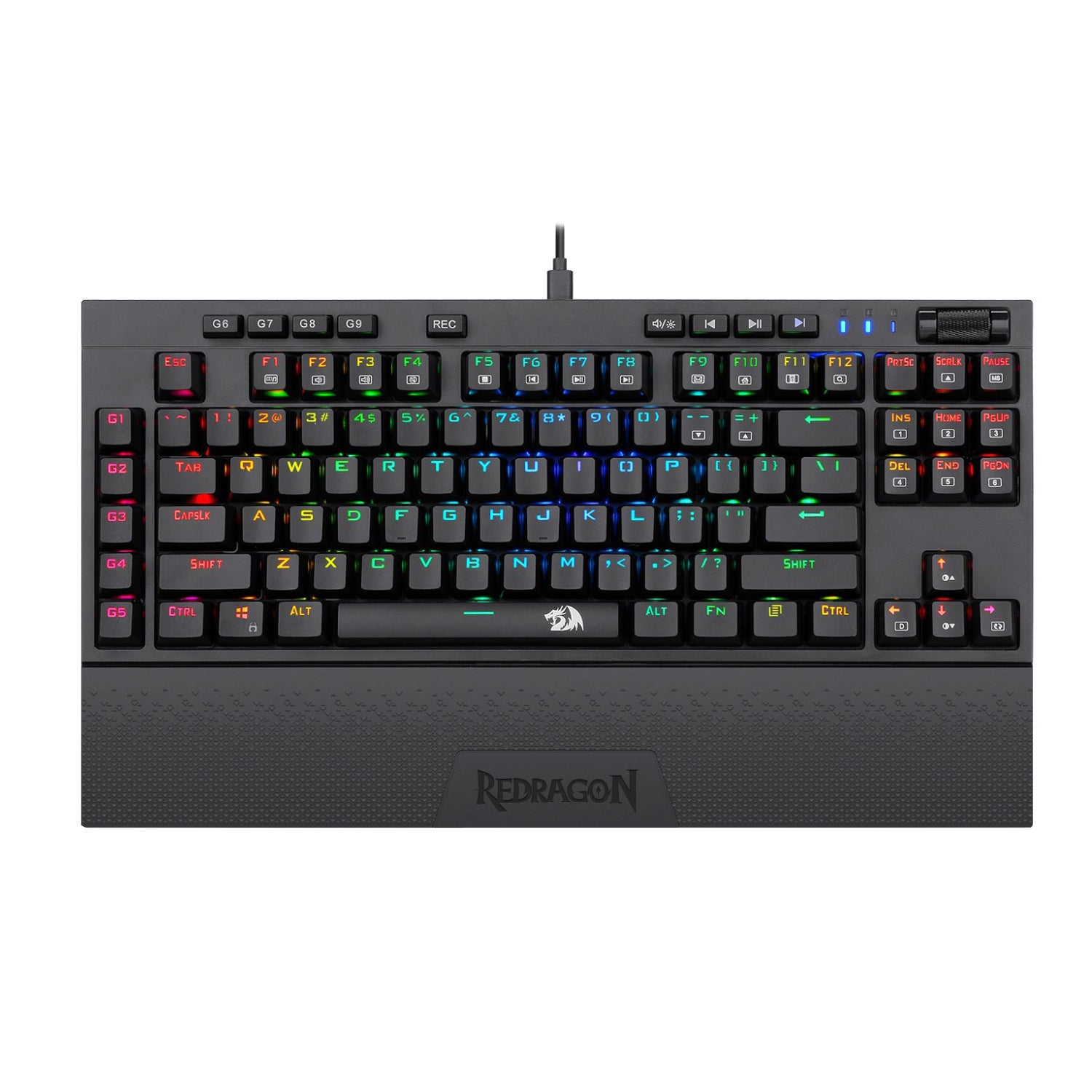 Redragon K588 RGB Pro Broadsword Tkl Mechanical Wired Gaming Keyboard Black