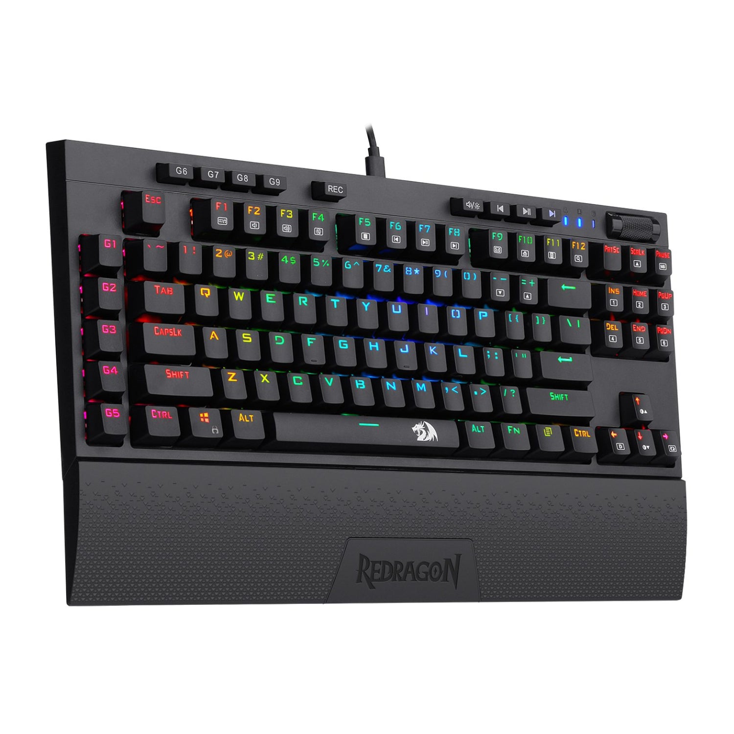 Redragon K588 RGB Pro Broadsword Tkl Mechanical Wired Gaming Keyboard Black image 3