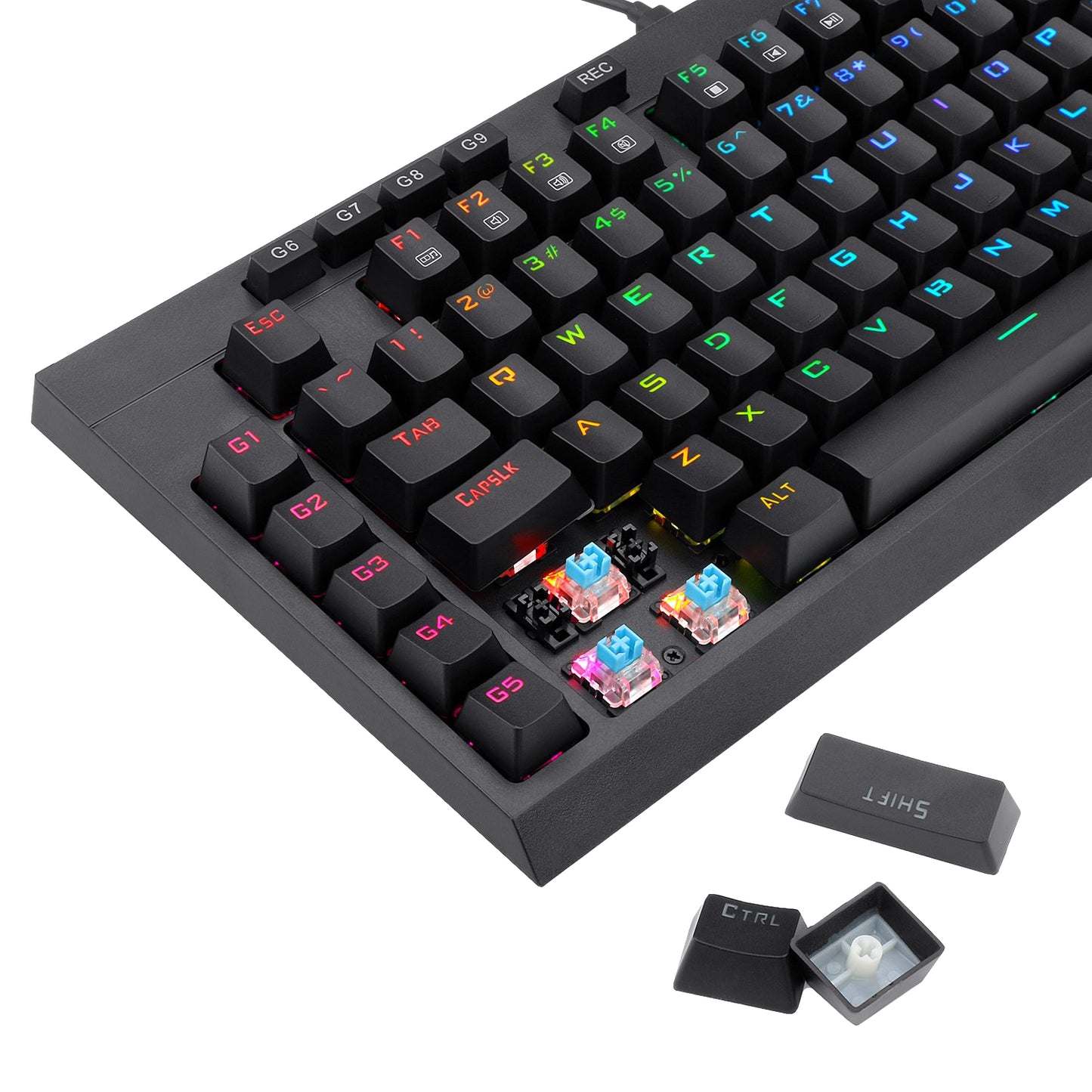 Redragon K588 RGB Pro Broadsword Tkl Mechanical Wired Gaming Keyboard Black image 6