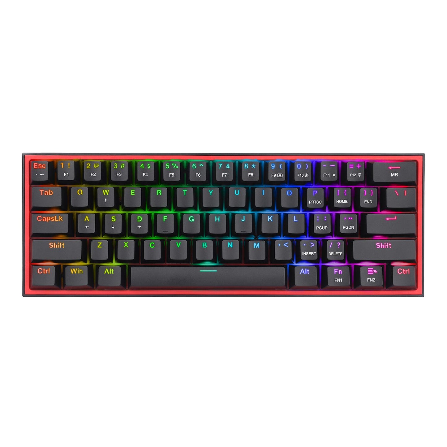 Redragon K616 Fizz Pro 61-KEY RGB Mechanical Gaming Keyboard – Black (60%, RGB, Wireless/Wired, Hot-Swappable)