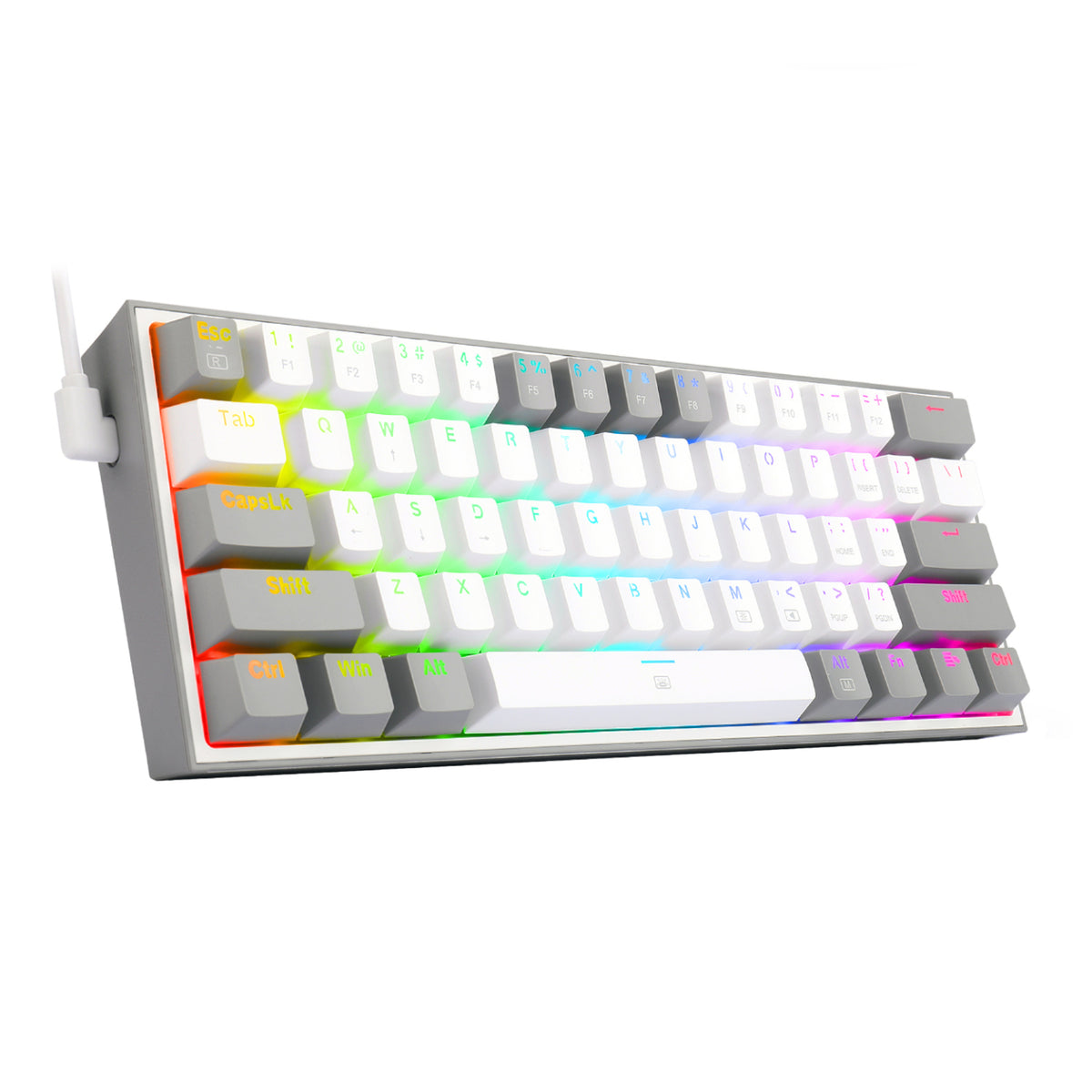 Redragon K617 Fizz 60% Wired RGB Gaming Keyboard White/Grey image 3