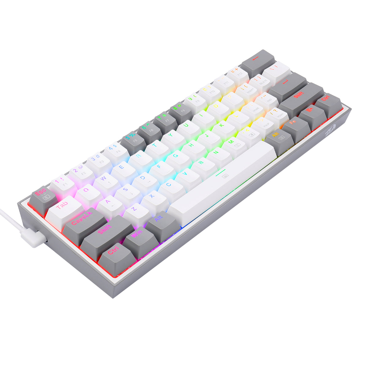 Redragon K617 Fizz 60% Wired RGB Gaming Keyboard White/Grey image 4