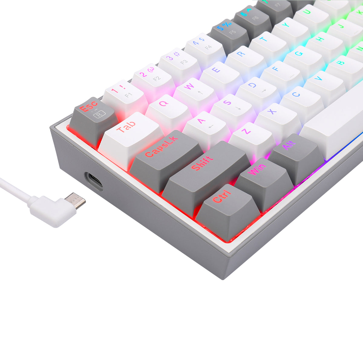 Redragon K617 Fizz 60% Wired RGB Gaming Keyboard White/Grey image 6