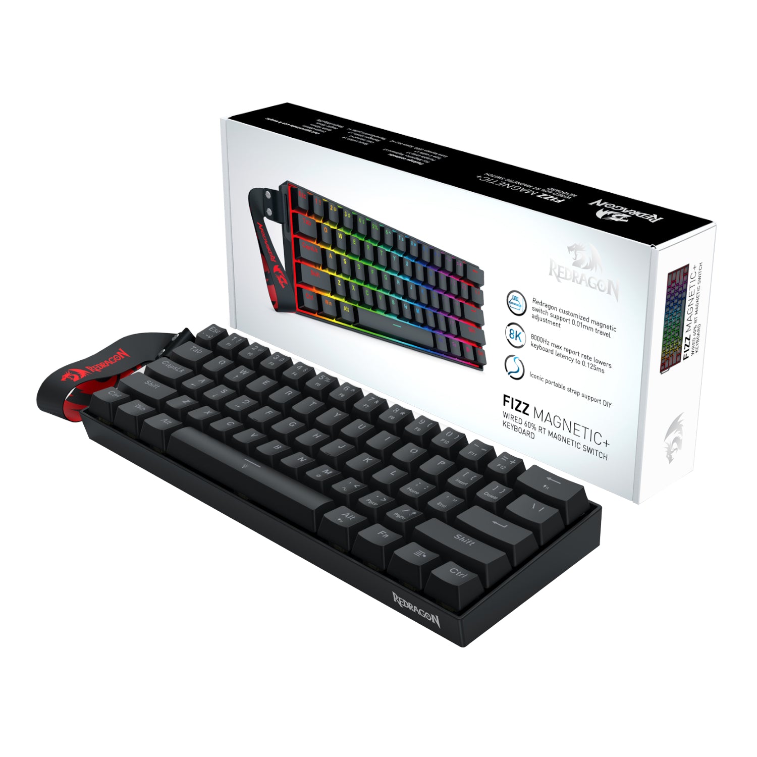 Redragon Fizz Magnetic Plus 60% RGB Gaming Keyboard Black image 5