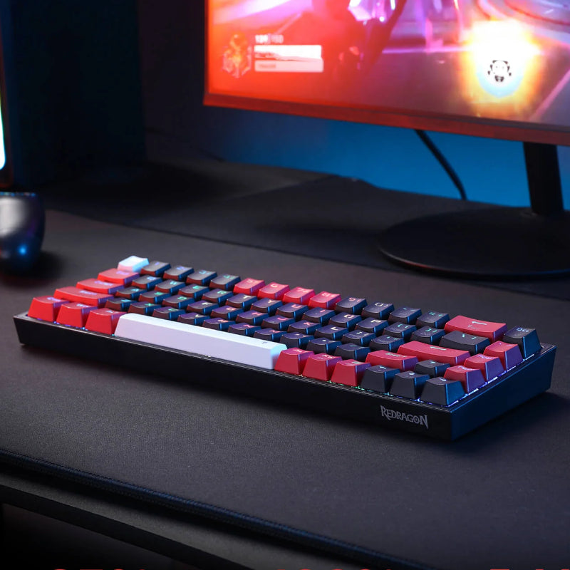 Redragon Castor Pro 68KEY Wireless Red|black|white Keycap Bluetooth RGB Red Switch Black|red image 6