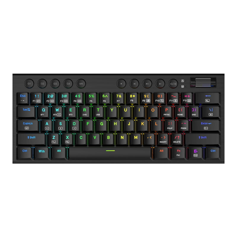 Redragon Horus Mini Pro 61KEY Wireless Bluetooth Red Switch RGB Low Profile Gaming Mechanical Keyboard Black