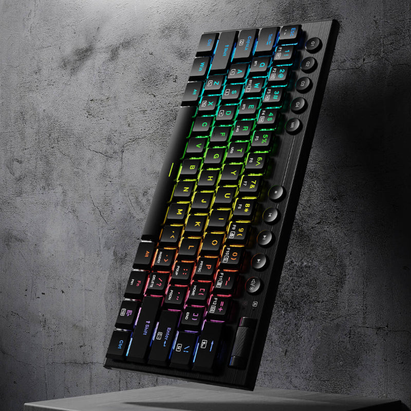 Redragon Horus Mini Pro 61KEY Wireless Bluetooth Red Switch RGB Low Profile Gaming Mechanical Keyboard Black image 6