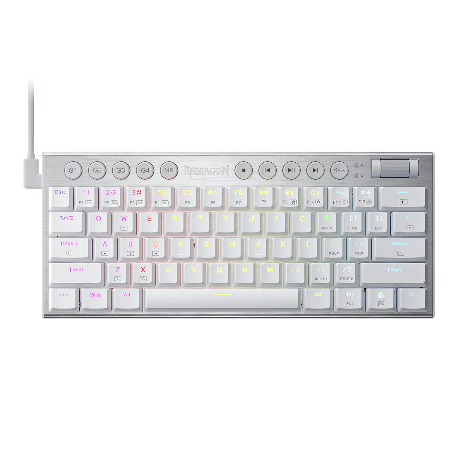 Redragon K632 Horus Mini 60% RGB Wired Gaming Keyboard – White