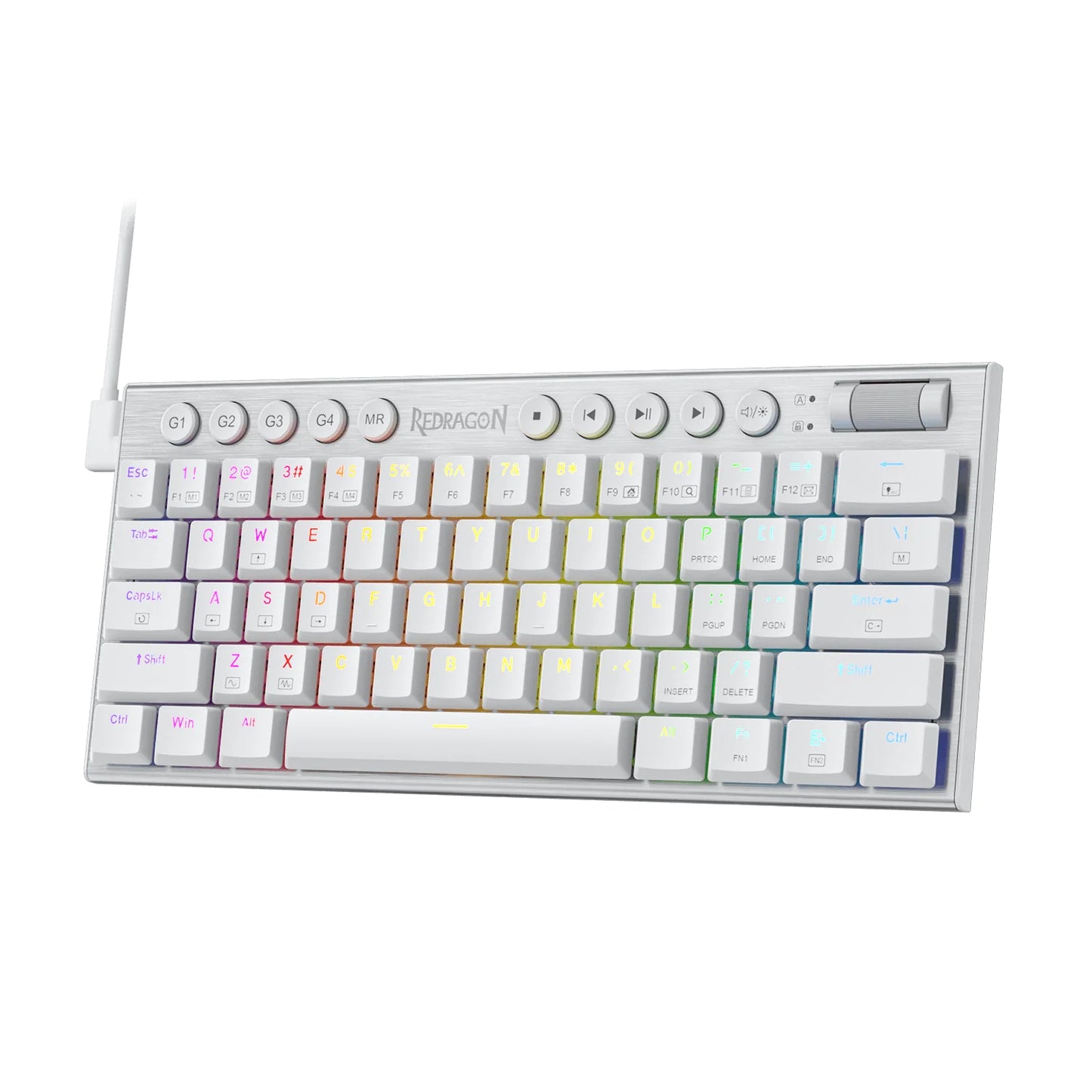 Redragon K632 Horus Mini 60% RGB Wired Gaming Keyboard – White image 2