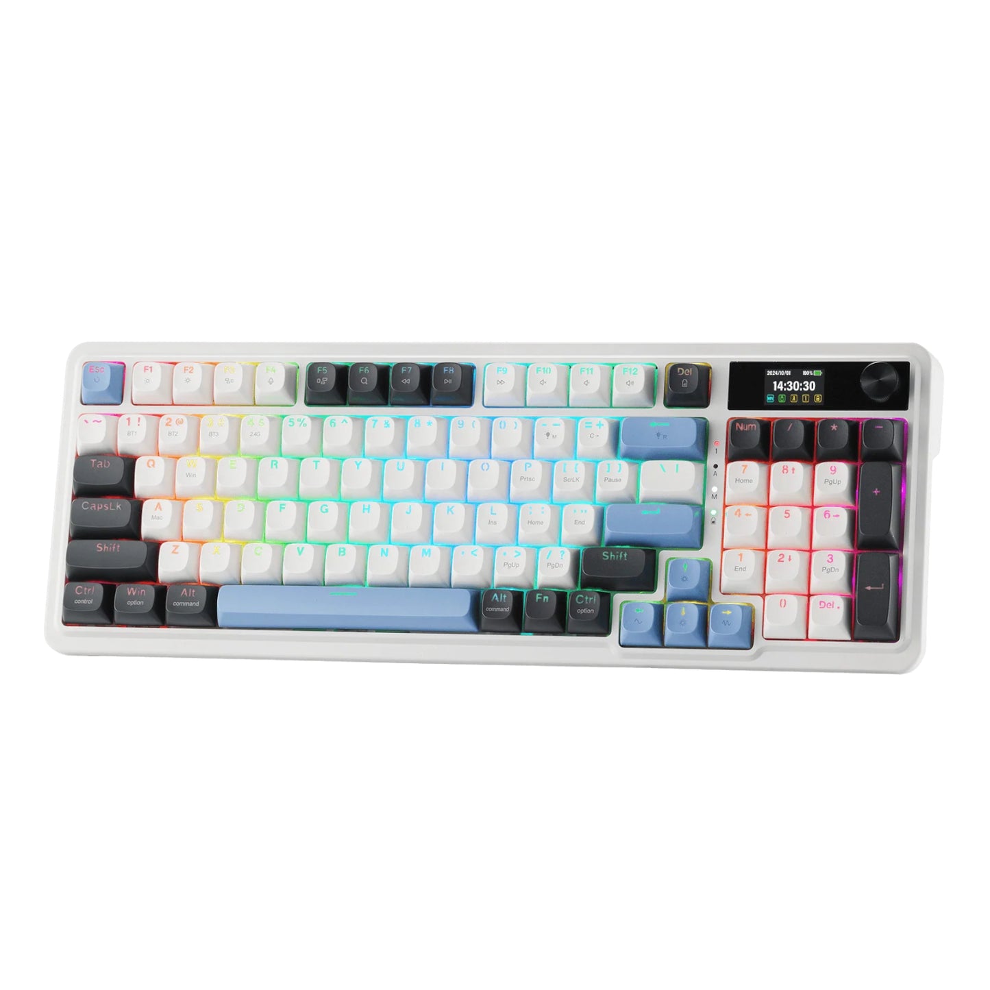 Redragon K719WGB Galatin RGB Pro Full Sized Wireless Gaming Keyboard White
