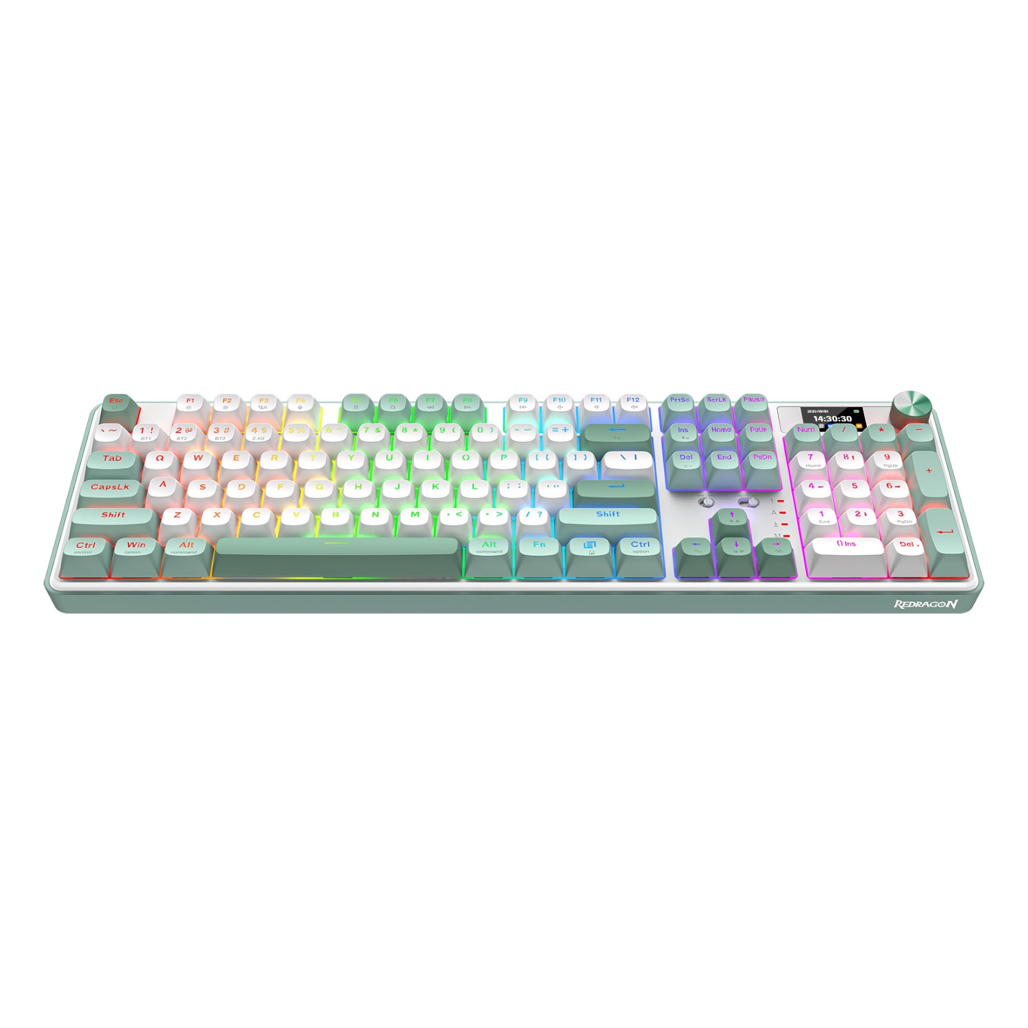 Redragon Wyvern K761 Pro Full-Size RGB Wireless Mechanical Gaming Keyboard White/Green