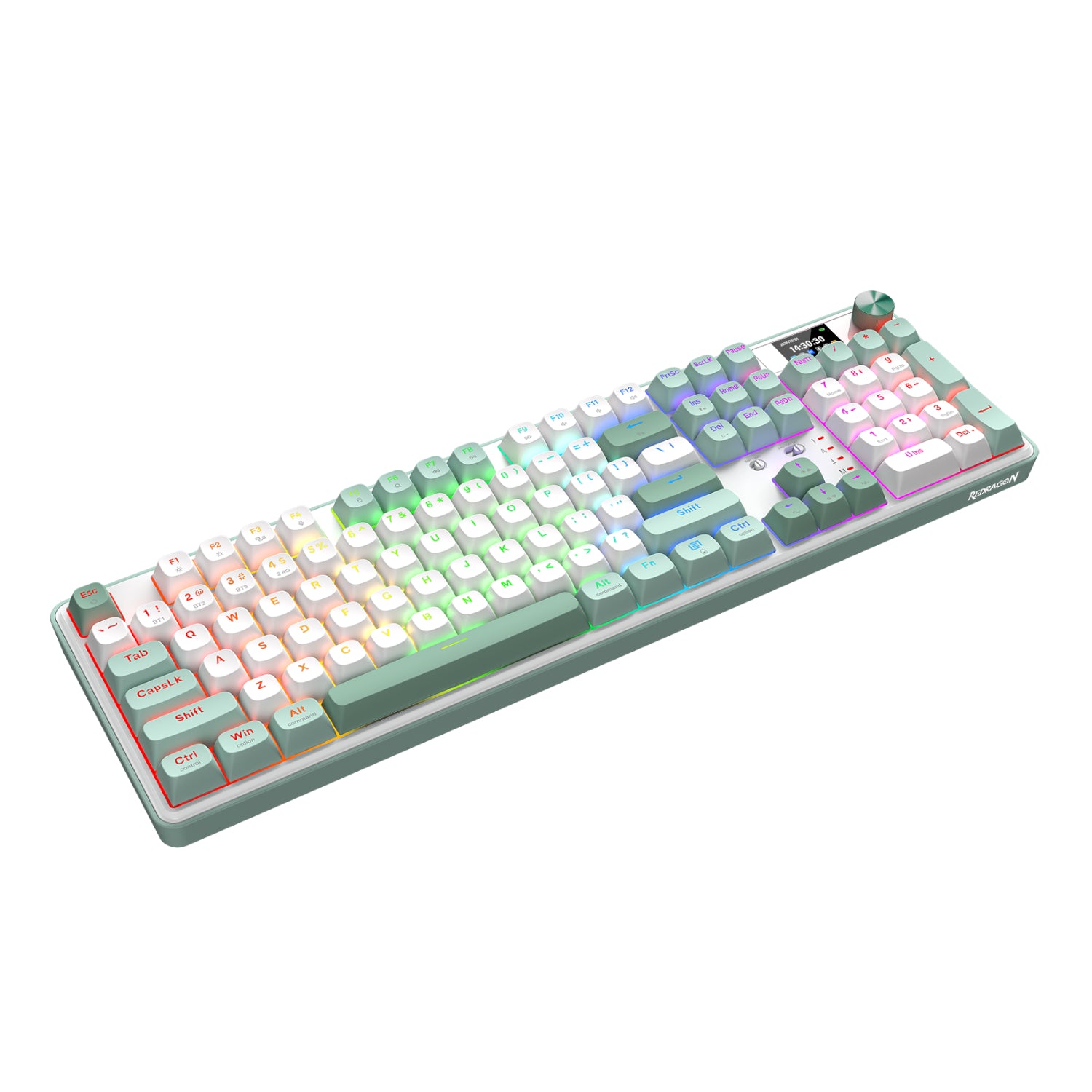 Redragon Wyvern K761 Pro Full-Size RGB Wireless Mechanical Gaming Keyboard White/Green image 3