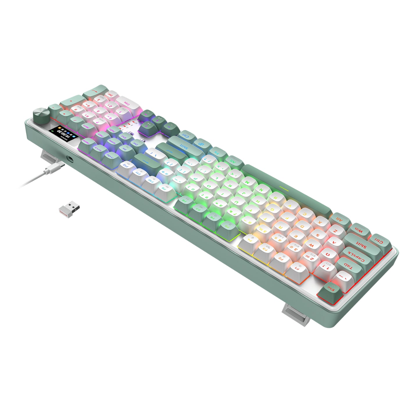 Redragon Wyvern K761 Pro Full-Size RGB Wireless Mechanical Gaming Keyboard White/Green image 4