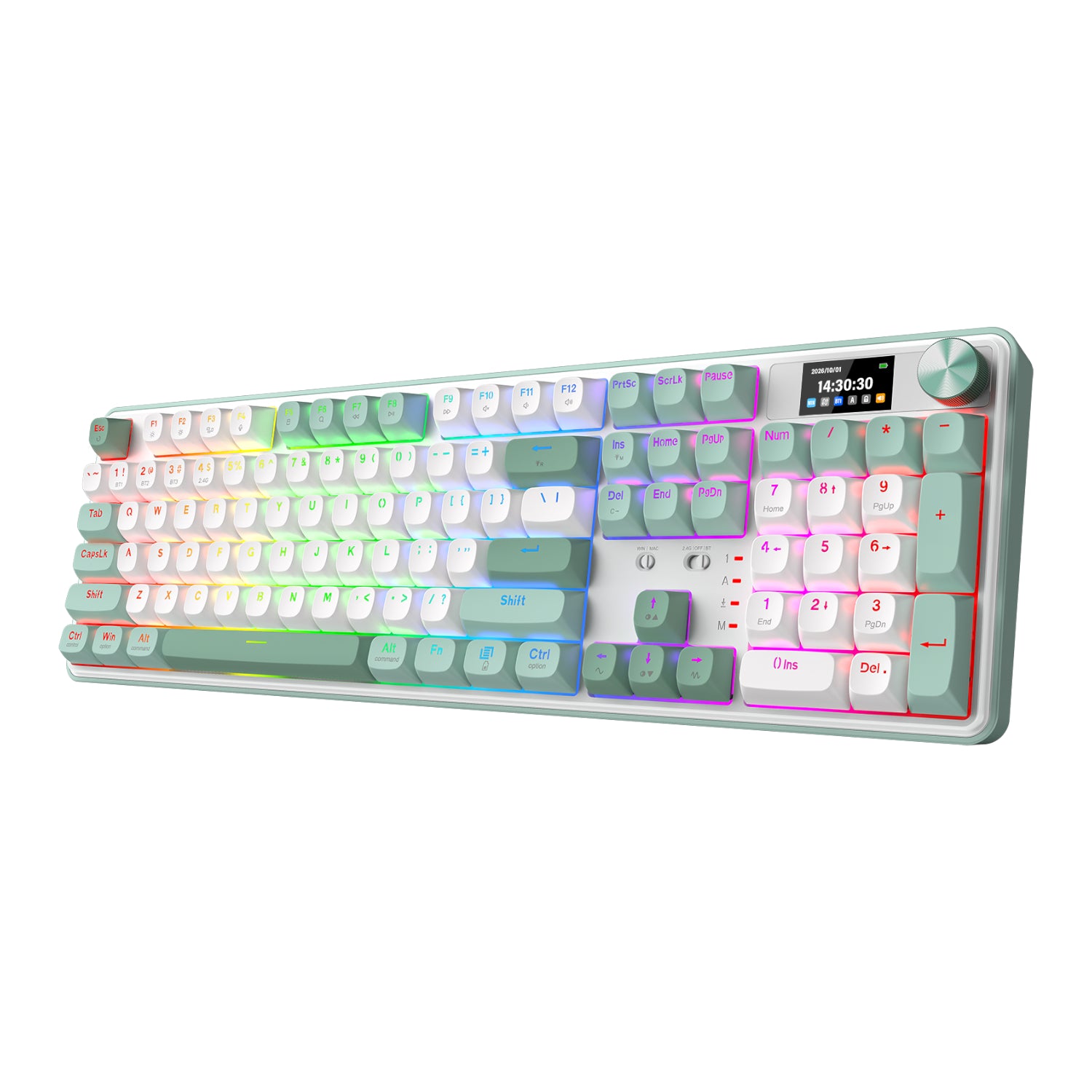 Redragon Wyvern K761 Pro Full-Size RGB Wireless Mechanical Gaming Keyboard White/Green image 5