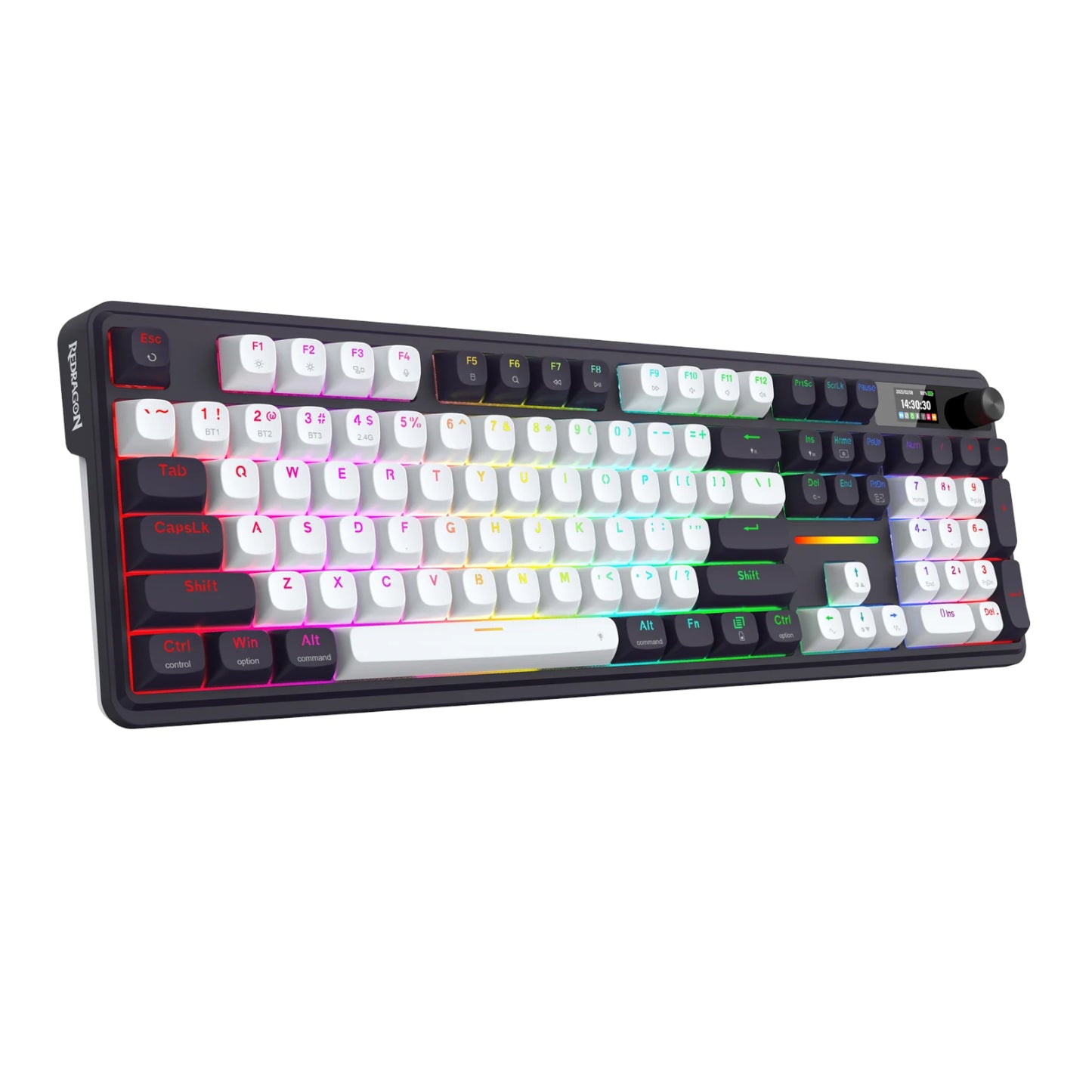Redragon K762WB-RGB-PRO Lcd Full-Size Gasket Mechanical Keyboard Black