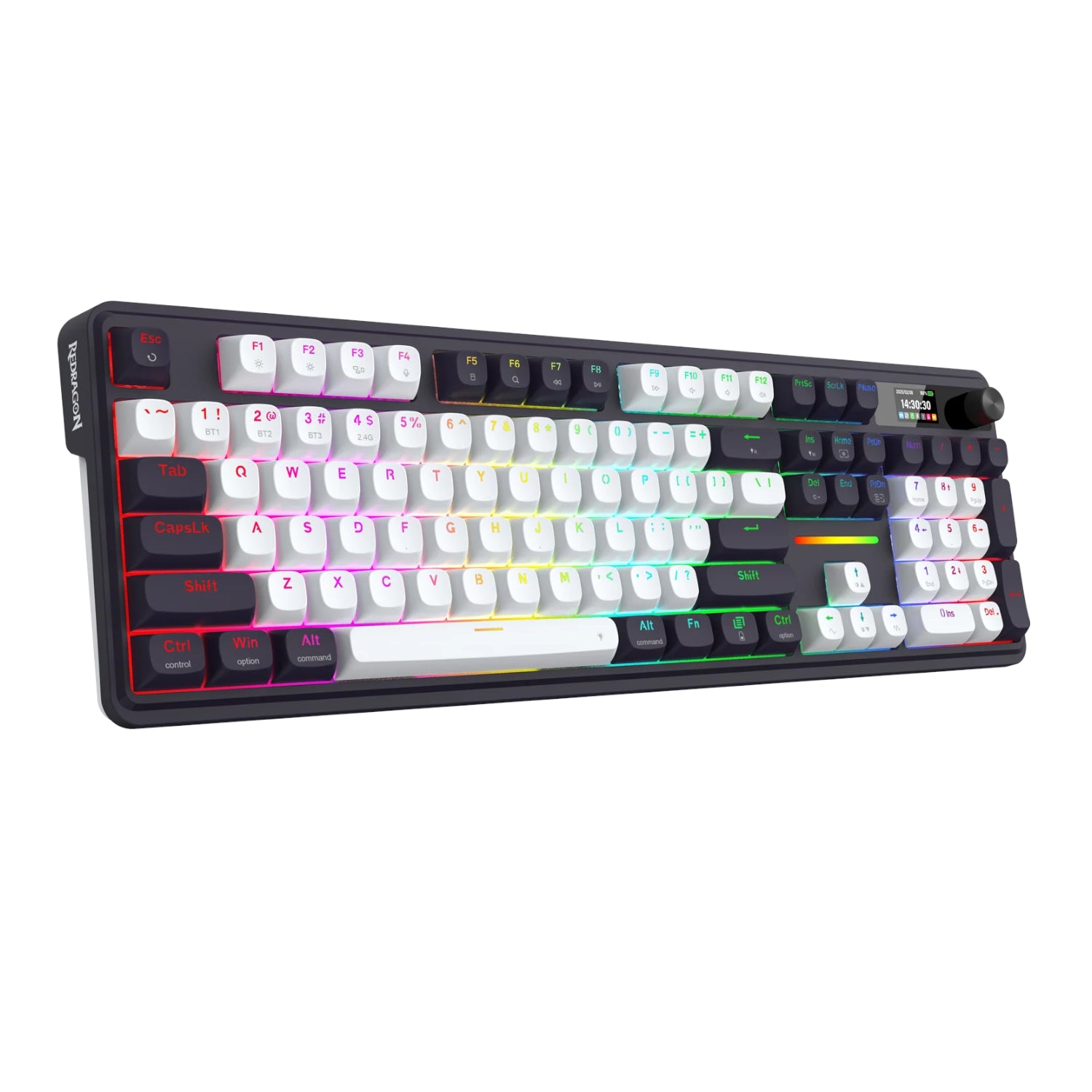 Redragon K762WB-RGB-PRO Lcd Full-Size Gasket Mechanical Keyboard Black