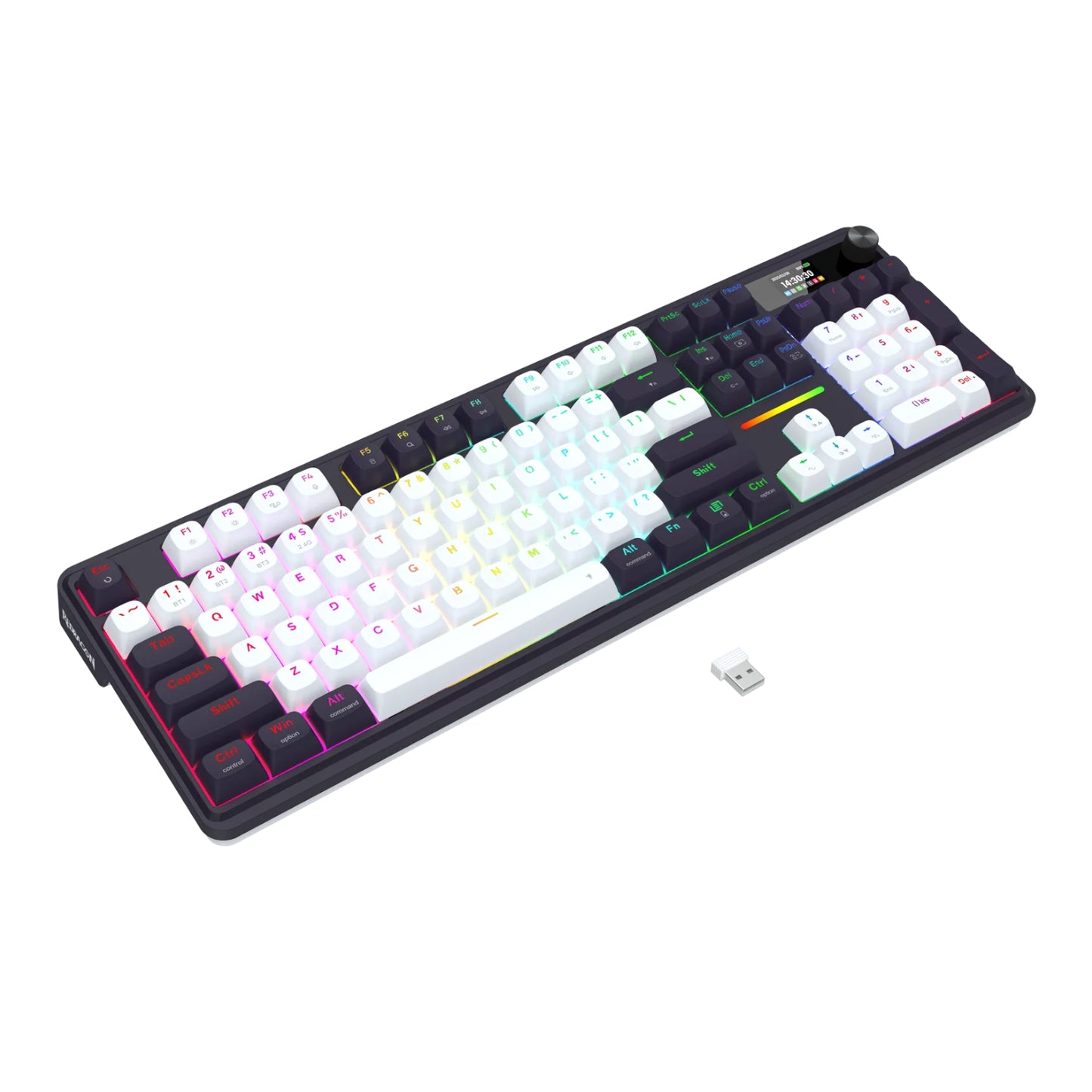 Redragon K762WB-RGB-PRO Lcd Full-Size Gasket Mechanical Keyboard Black image 2
