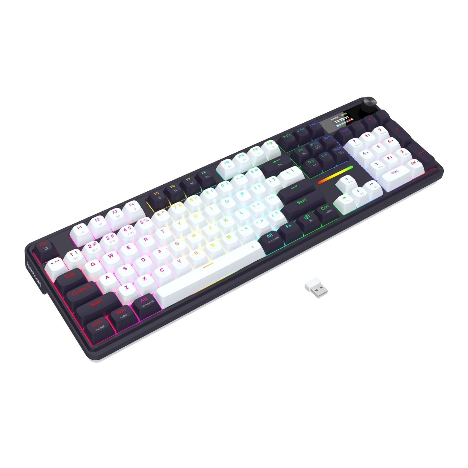 Redragon K762WB-RGB-PRO Lcd Full-Size Gasket Mechanical Keyboard Black image 2
