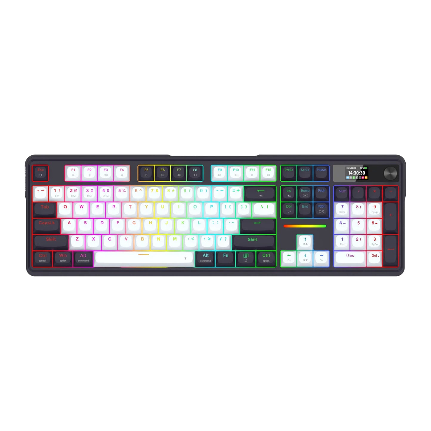 Redragon K762WB-RGB-PRO Lcd Full-Size Gasket Mechanical Keyboard Black image 3