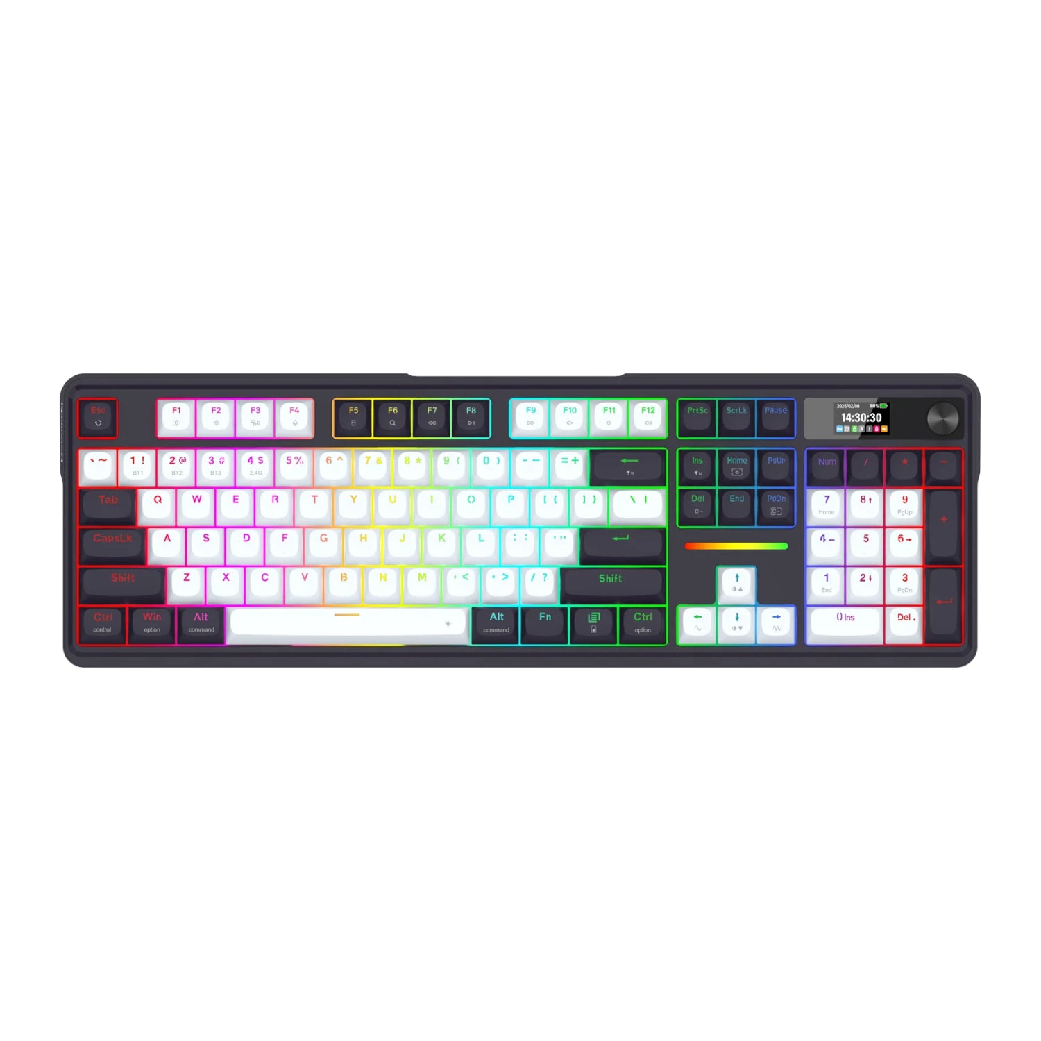 Redragon K762WB-RGB-PRO Lcd Full-Size Gasket Mechanical Keyboard Black image 3