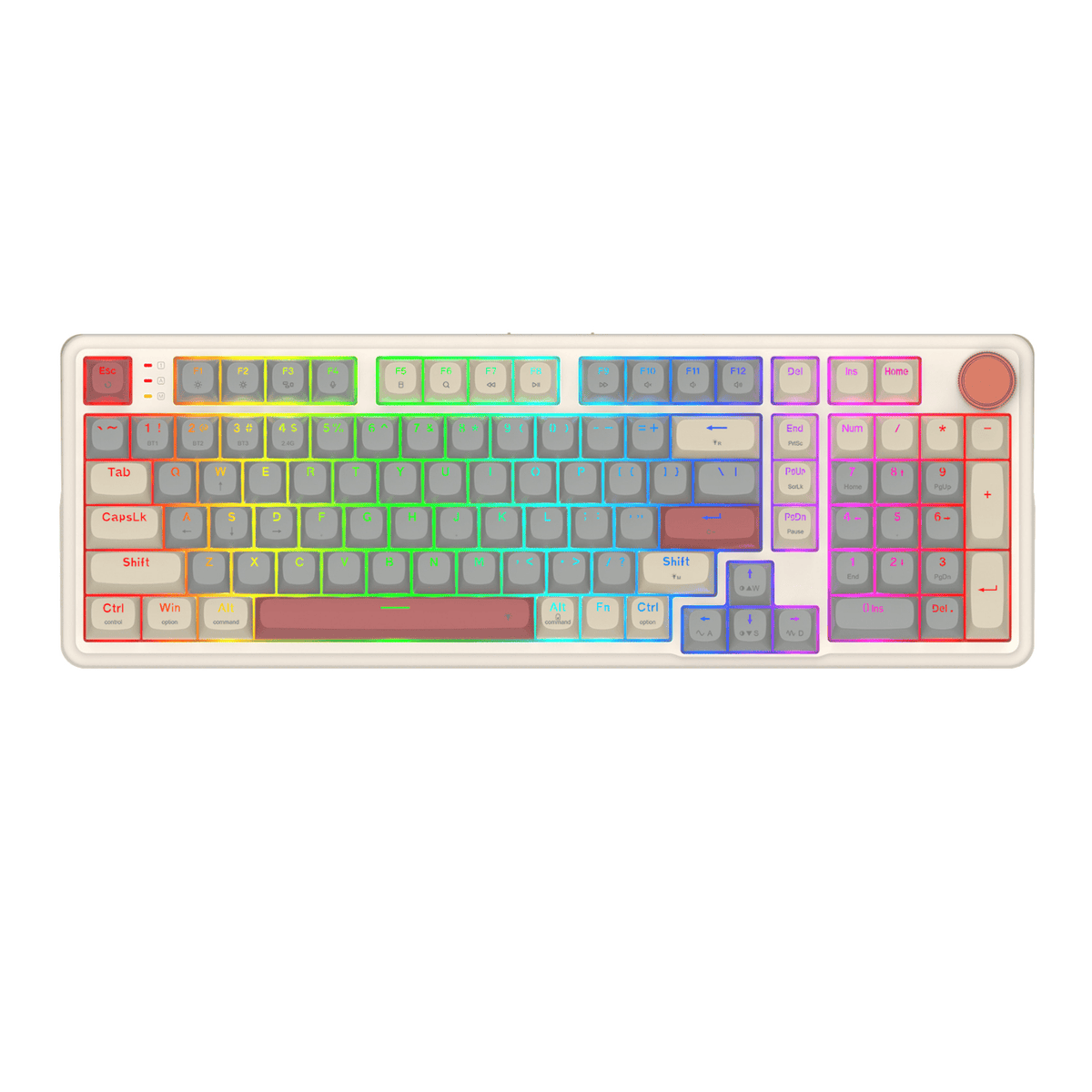 Redragon Eisa 100 Retro RGB Wireless Mechanical Keyboard Cream/Grey image 2