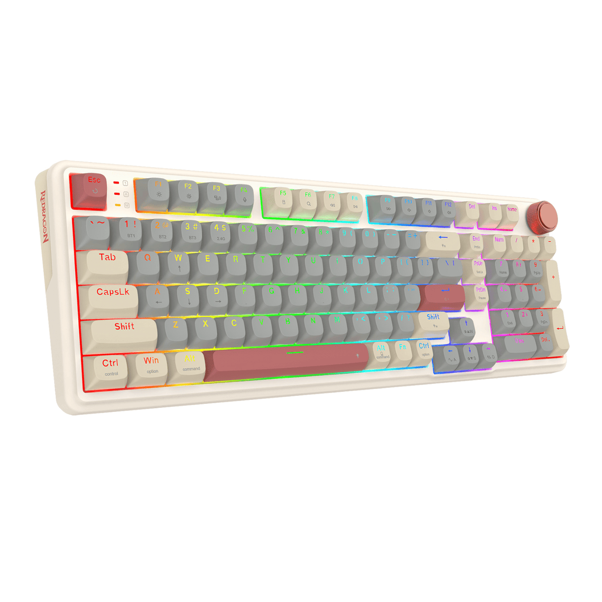 Redragon Eisa 100 Retro RGB Wireless Mechanical Keyboard Cream/Grey image 3
