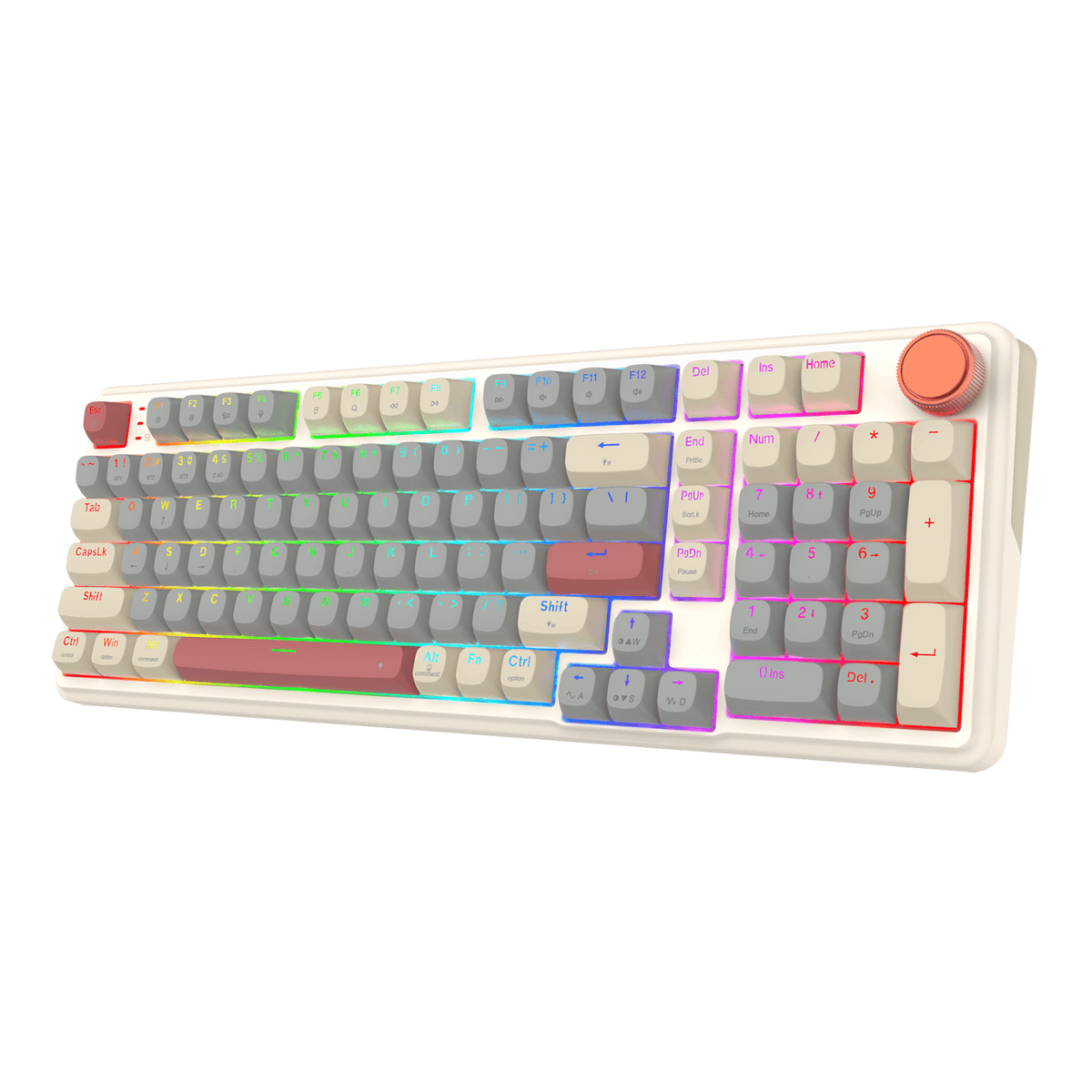 Redragon Eisa 100 Retro RGB Wireless Mechanical Keyboard Cream/Grey image 4