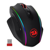 Redragon Vampire Elite Wireless 16000DPI|8 Button|ergonomic DESIGN|P3335 Optical Sensor|type-C Cable|rgb Backlit Gaming Mouse Black image 2