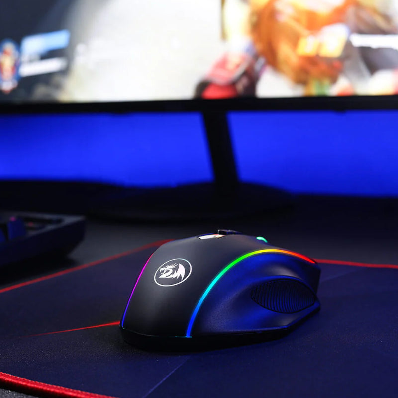 Redragon Vampire Elite Wireless 16000DPI|8 Button|ergonomic DESIGN|P3335 Optical Sensor|type-C Cable|rgb Backlit Gaming Mouse Black image 5